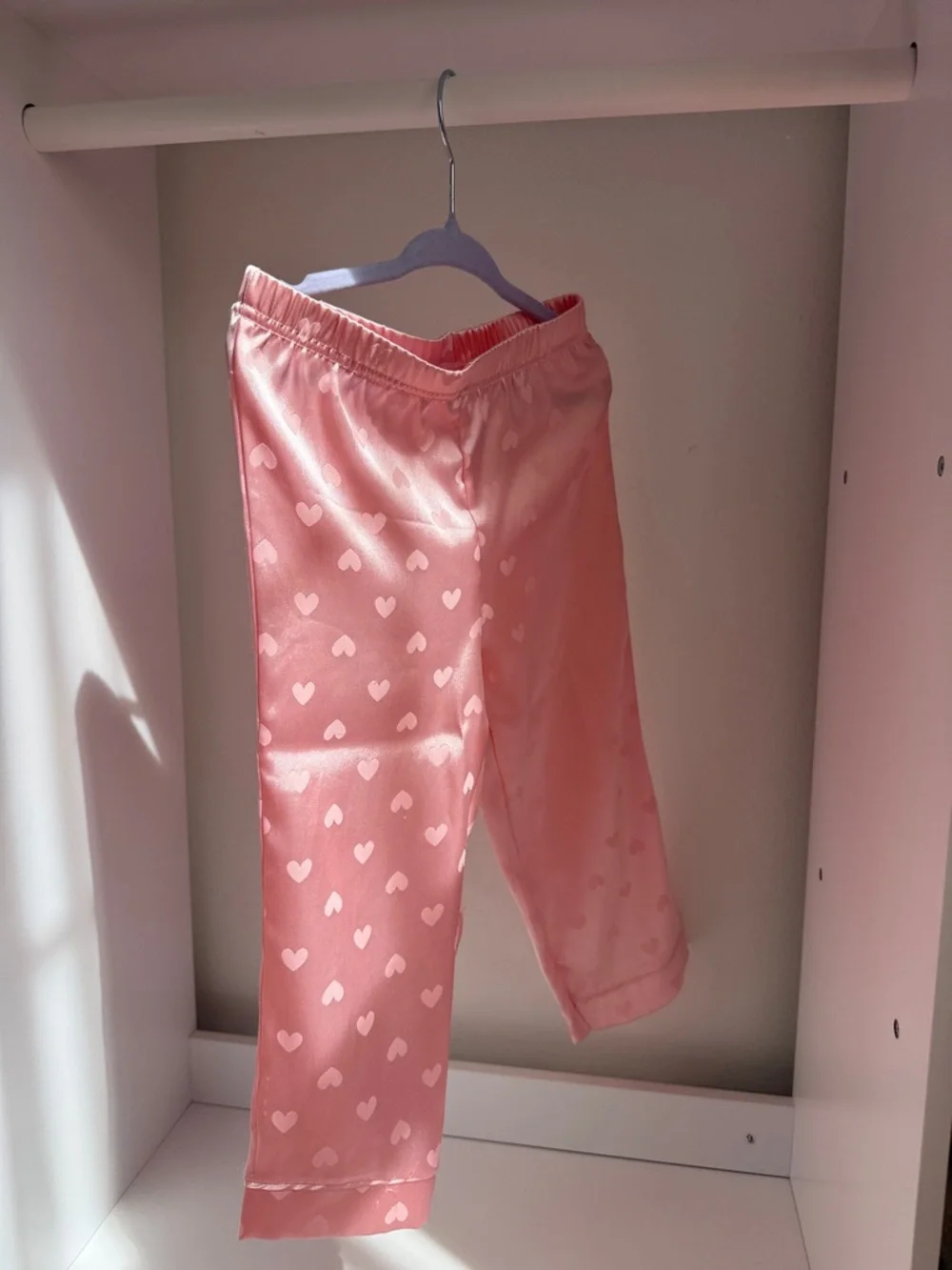 Pink Heart Satin Kids Pajama Set - Brand